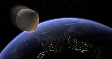 Asteroid vs. Země. Zdroj: Kevin M. Gill