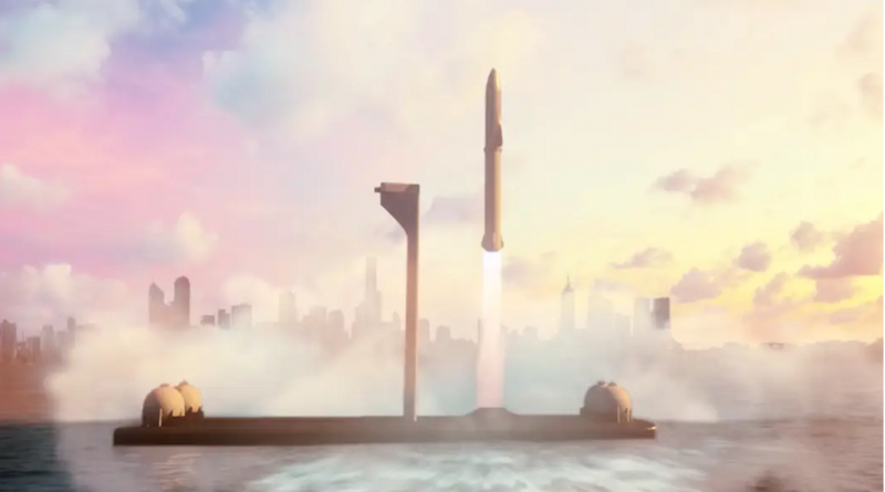 Starship v Earth-to-Earth animaci, zdroj: SpaceX