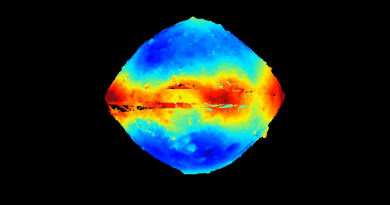 Lidarová měření povrchu Bennu. Zdroj: NASA
