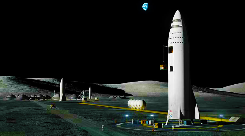 Starship na Měsíci, neasi. Zdroj: SpaceX