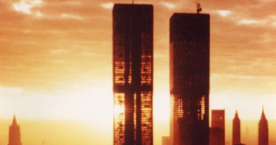 WTC během stavby, když skrze konstrukci svítilo Slunko. Zdroj: Leaning Out