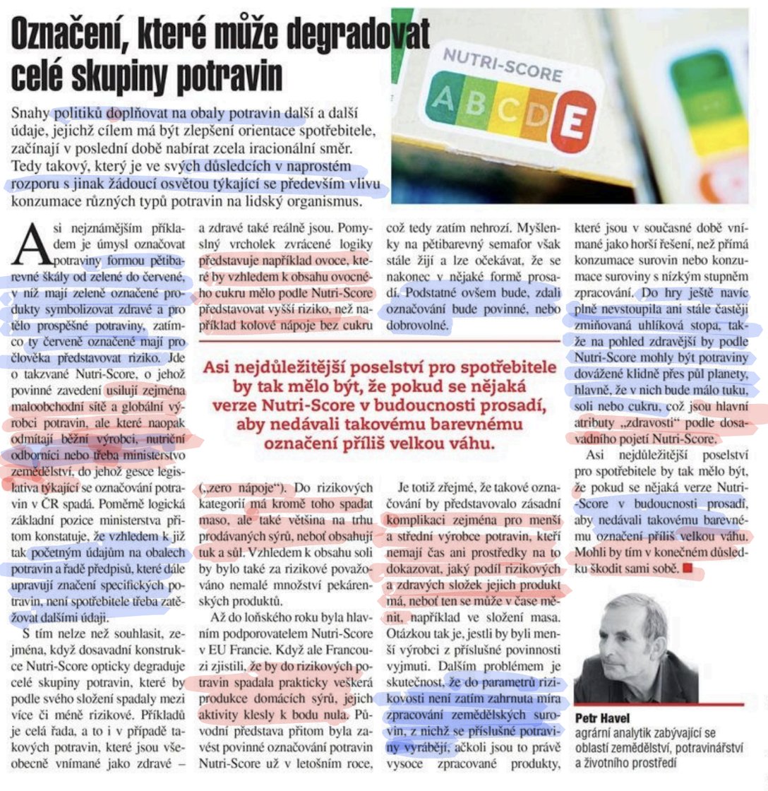 Nutriscore podle Květ. Zdroj: Květy