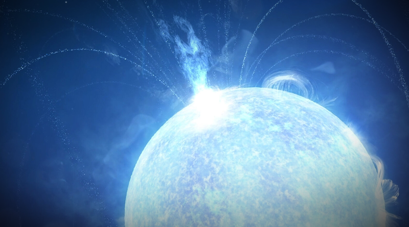 Erupce na magnetaru, neasik. Zdroj: NASA