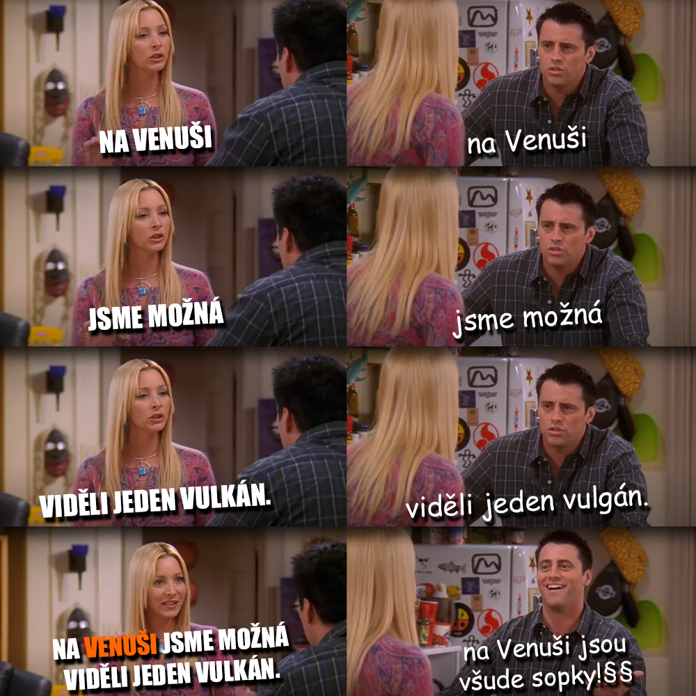 Venuše, věčný zdroj humoru! Zdroj: CBS