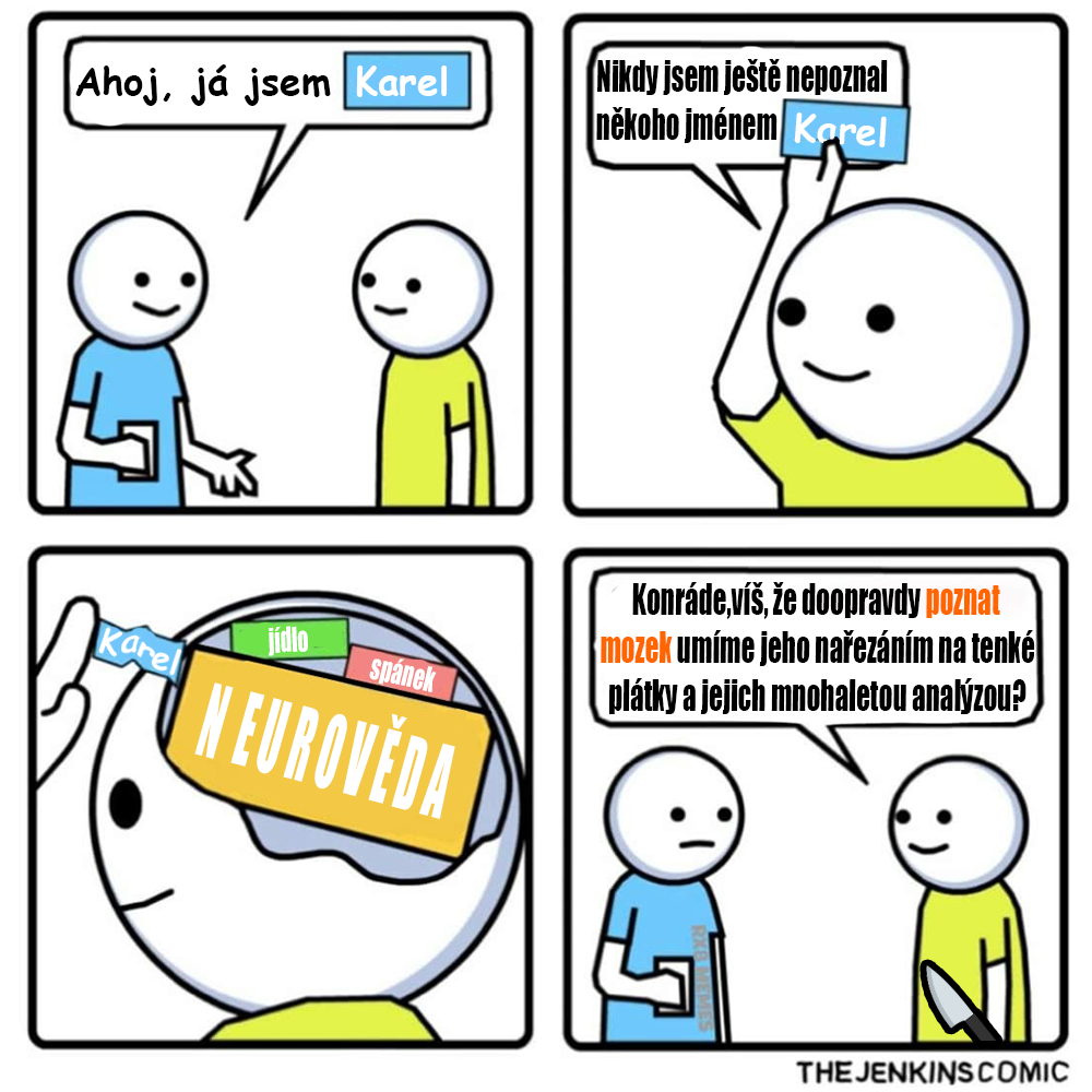 Neurovědec nebo sériový vrah, je to podobné! Zdroj: vlastní/TheJenkinsComics