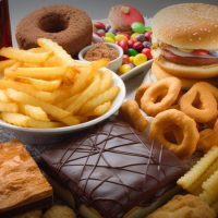 Stejný obsah, jiná forma – junk food zvedl víc inzulin Jídlo, neasik. Zdroj: vlastní/Midjourney