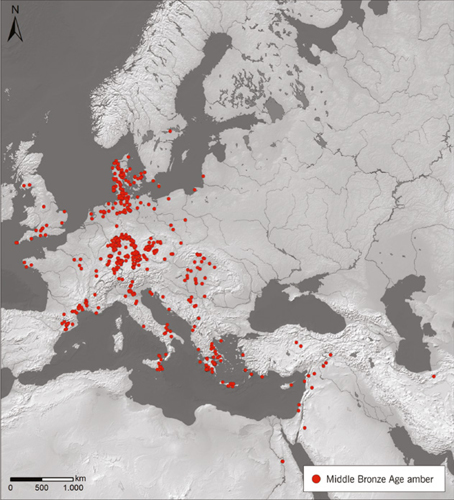 Jantar ve střední době bronzové. Zdroj: Bunnefeld et al.