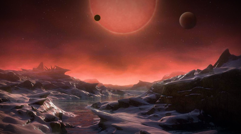 TRAPPIST v představě umělcově, neasik. Zdroj: NASA