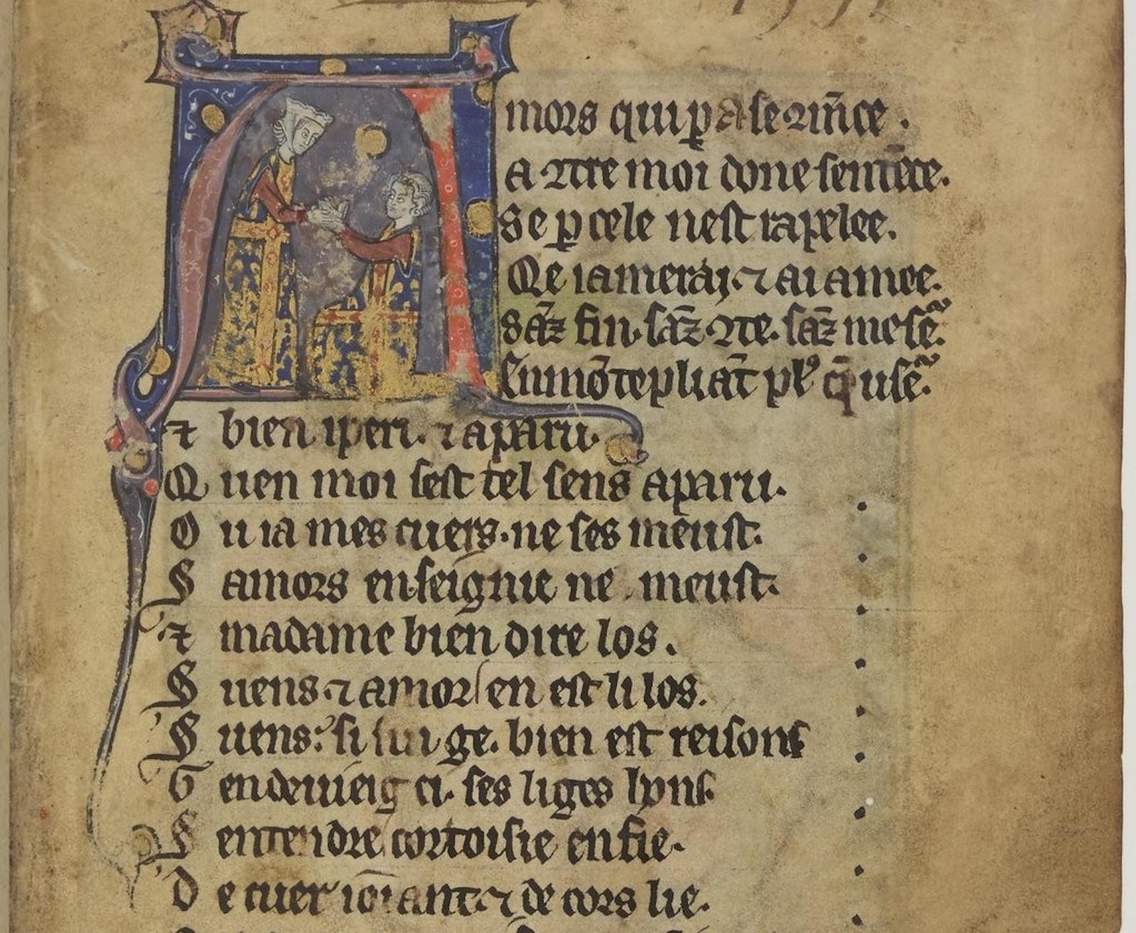 Rukopis Roman de la poire, Francie, 1201-1300. Zdroj: Francouzská národní knihovna