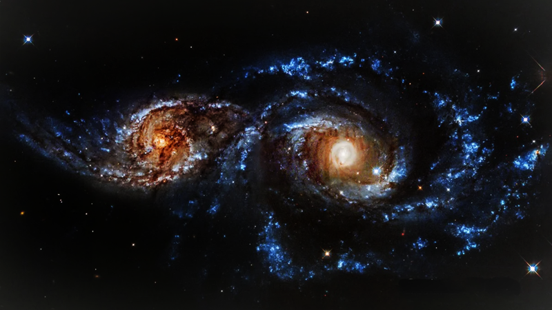 Kolize galaxií, neasik. Zdroj: NASA/Hubble