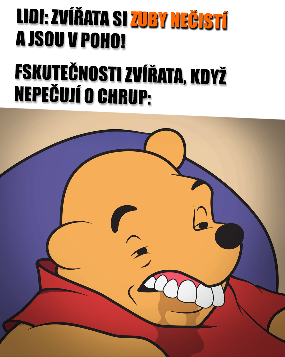 Zuby, pohroma huby nejen pro lidi! Zdroj: Public Domain, vlastní