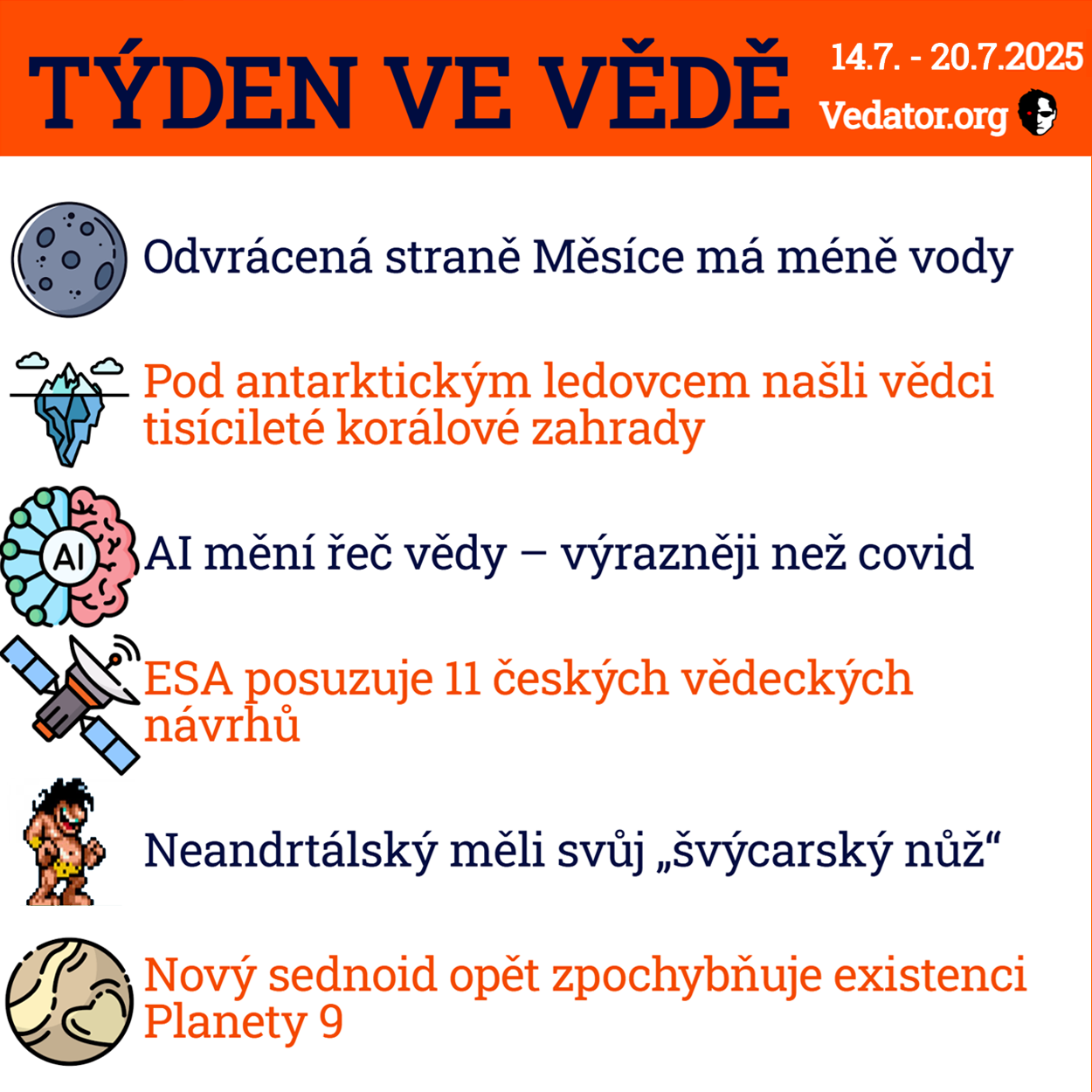 29. týden ve vědě roku 2025! Zdroj: CC BY, Apple, vlastní