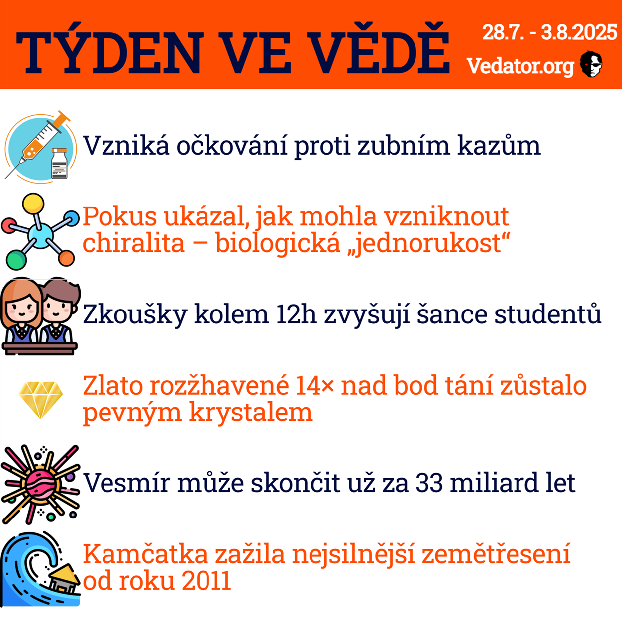 31. týden ve vědě roku 2025! Zdroj: CC BY, Apple, vlastní