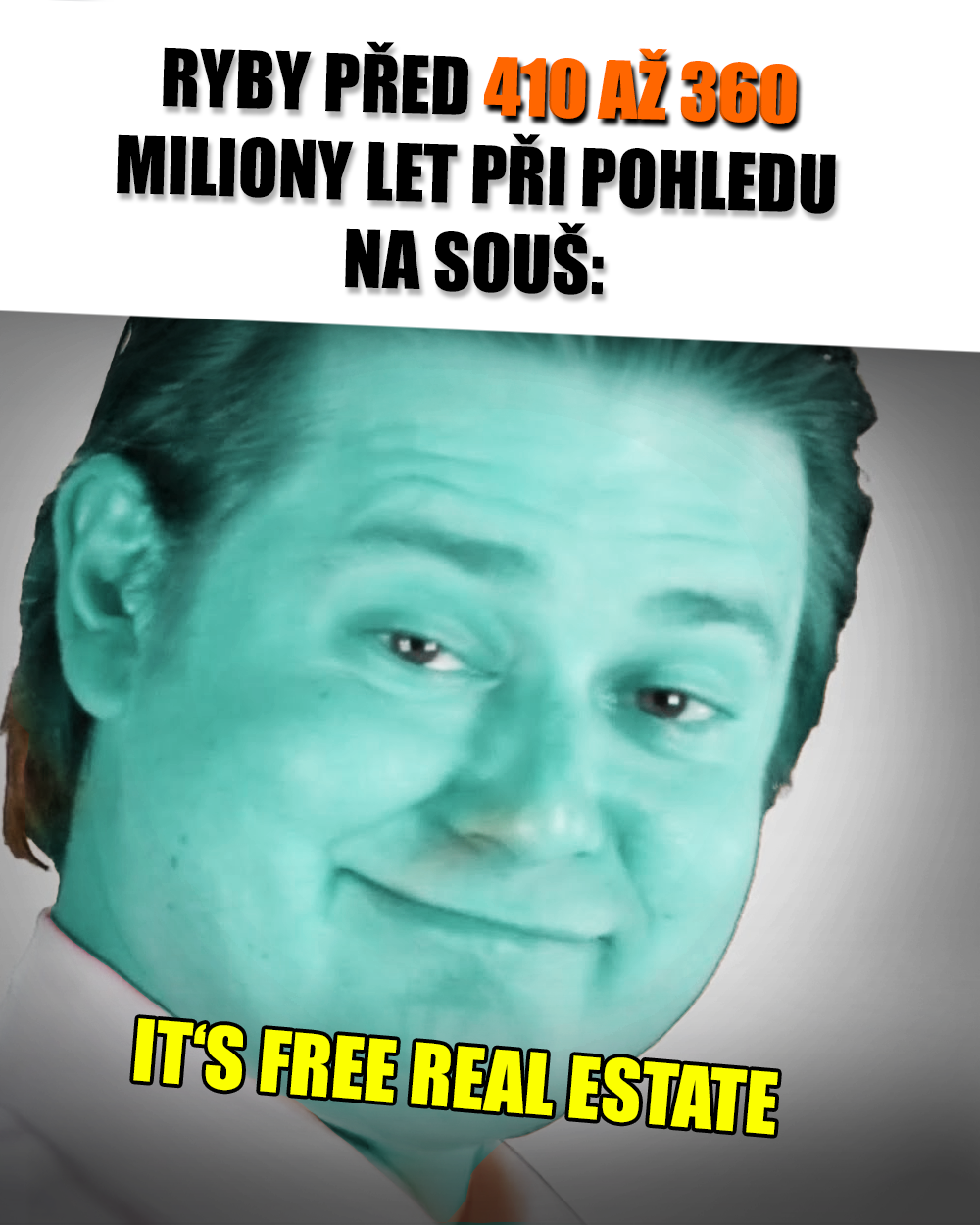 Příchod ryb na souš měl jasnou motivaci. Zdroj: Tim & Eric Show, vlastní