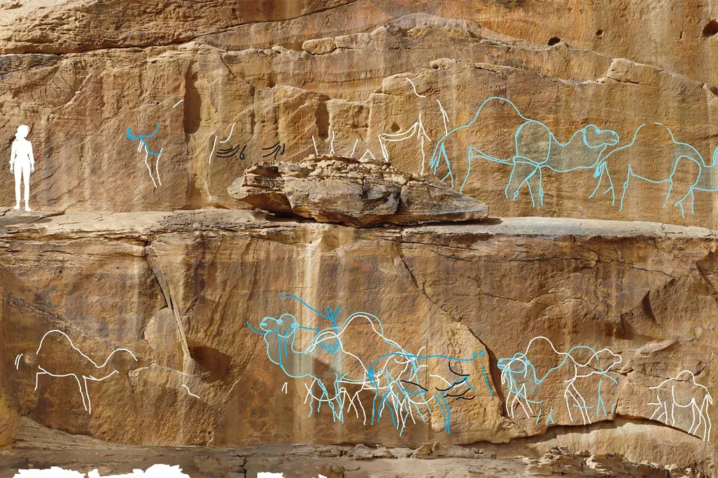 Příkald nynější velké skalní malby z Arabie. Zdroj: Nature Comm
