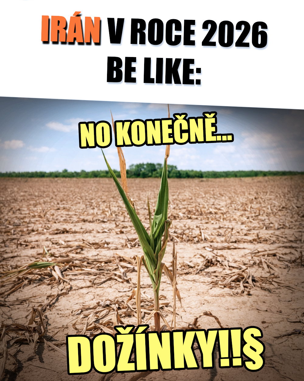 Humor prý musí být, i kdyby sucho revoluci vyvolávalo... Zdroj: PD, vlastní