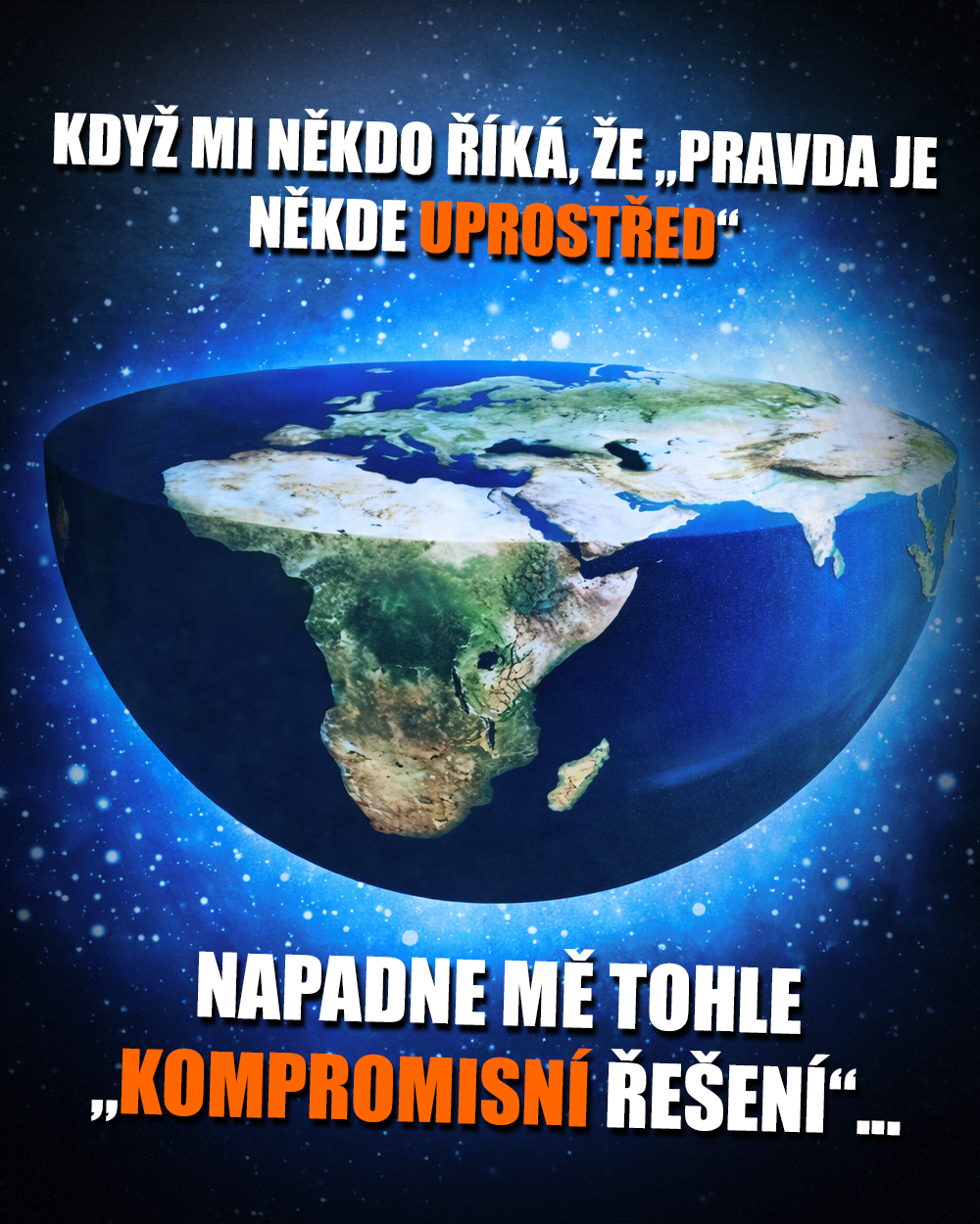 Zeměplocha je nesmysl... Ale možná má pravdu kosmoplocha? Zdroj: Public Domain; placatá země; vesmír; holografický princip