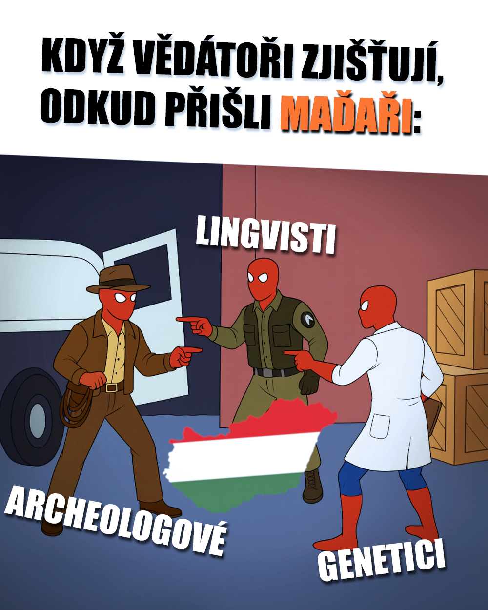 Archeologie, ligvistika a genetika je silné kombo! Zdroj: Marvel Comics, PrůvodceBudapeští.cz, vlastní