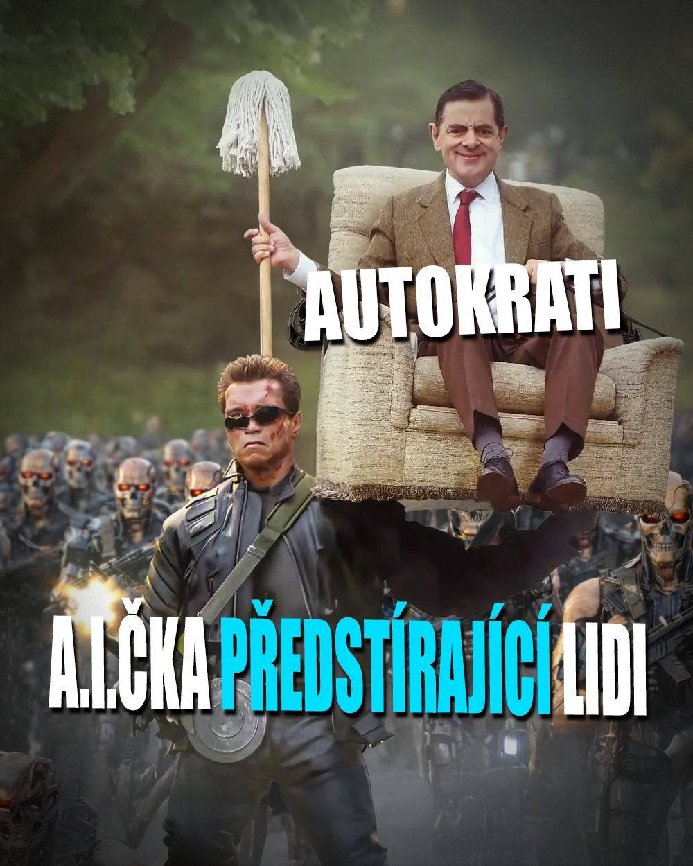 AI a demokracie nemusí jít k sobě... Zdroj: 20th Century Fox, Open AI, Working Title Films