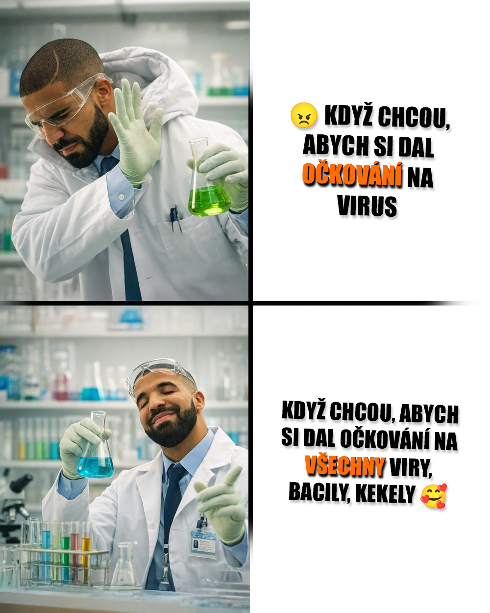 Univerzální očkování is loading... Zdroj: Drakeposting, OpenAI/vlastní
