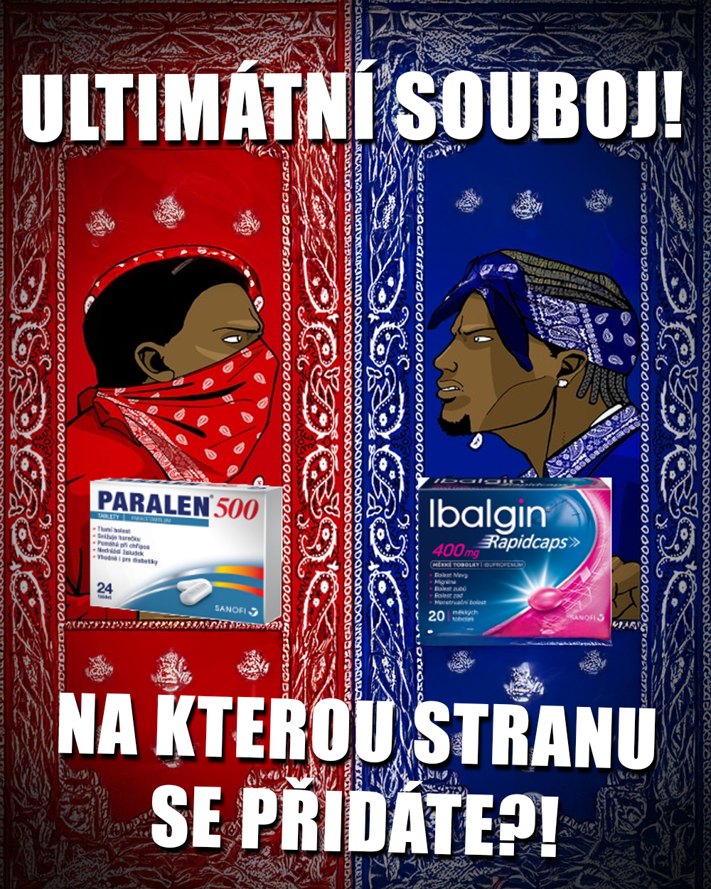 Ibalgin vs. Paralen, finální šoudaun! Zdroj: PD, vlastní