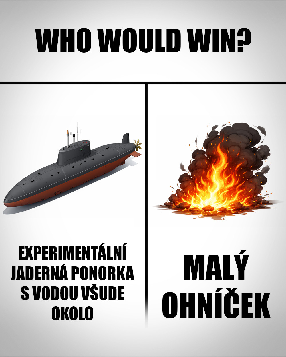 Ponorky jsou plné ironie. A vody. Zdroj: Vlastní