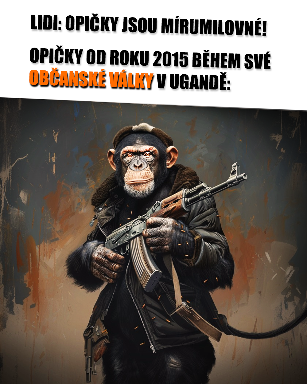 Opičárny neděláme jenom my, ale i šimpanzi... Zdroj: MJ/vlastní