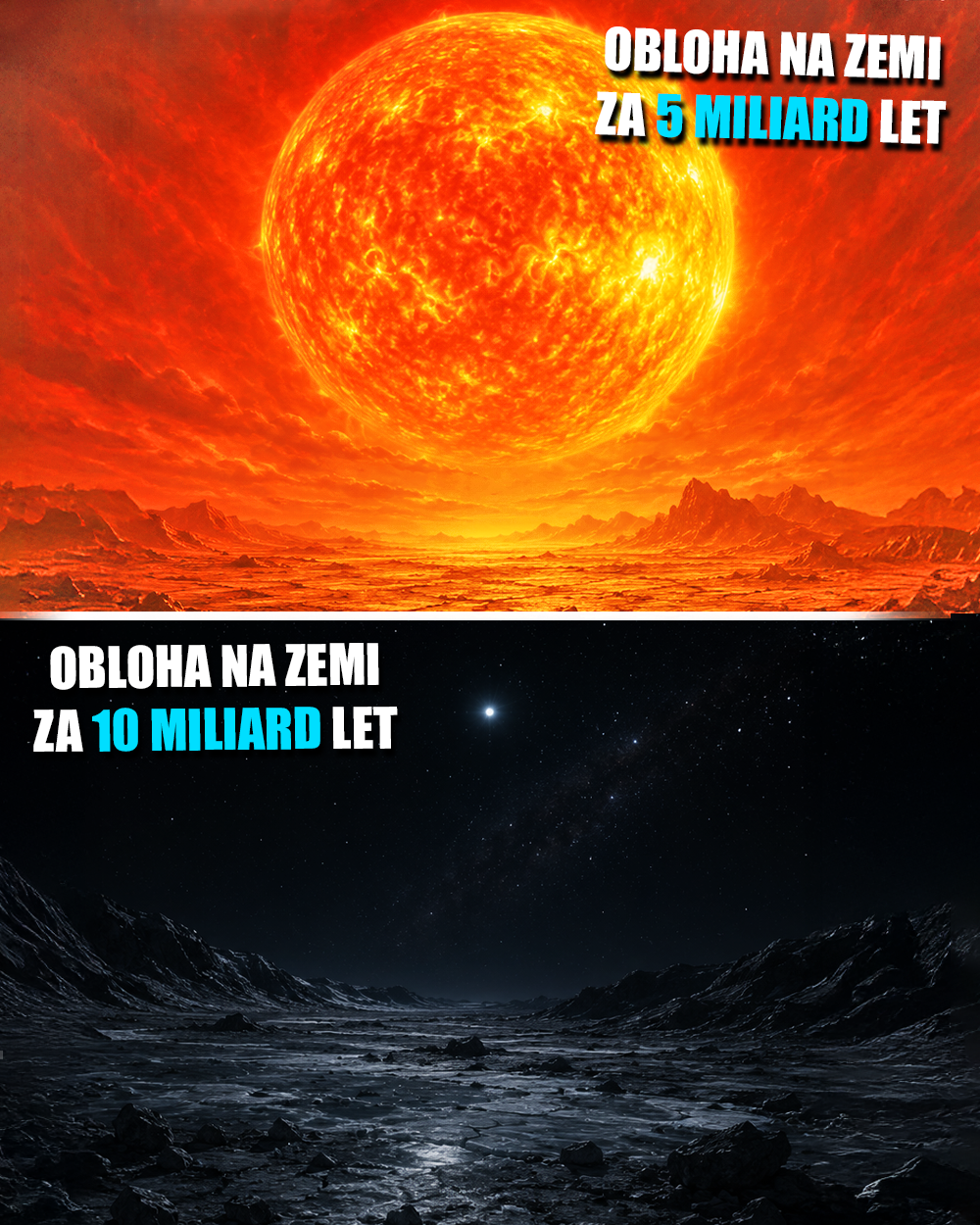 Slunce, Země, rozpínání, 5 miliard, 10 miliard let. Zdroj: OpenAI/vlastní