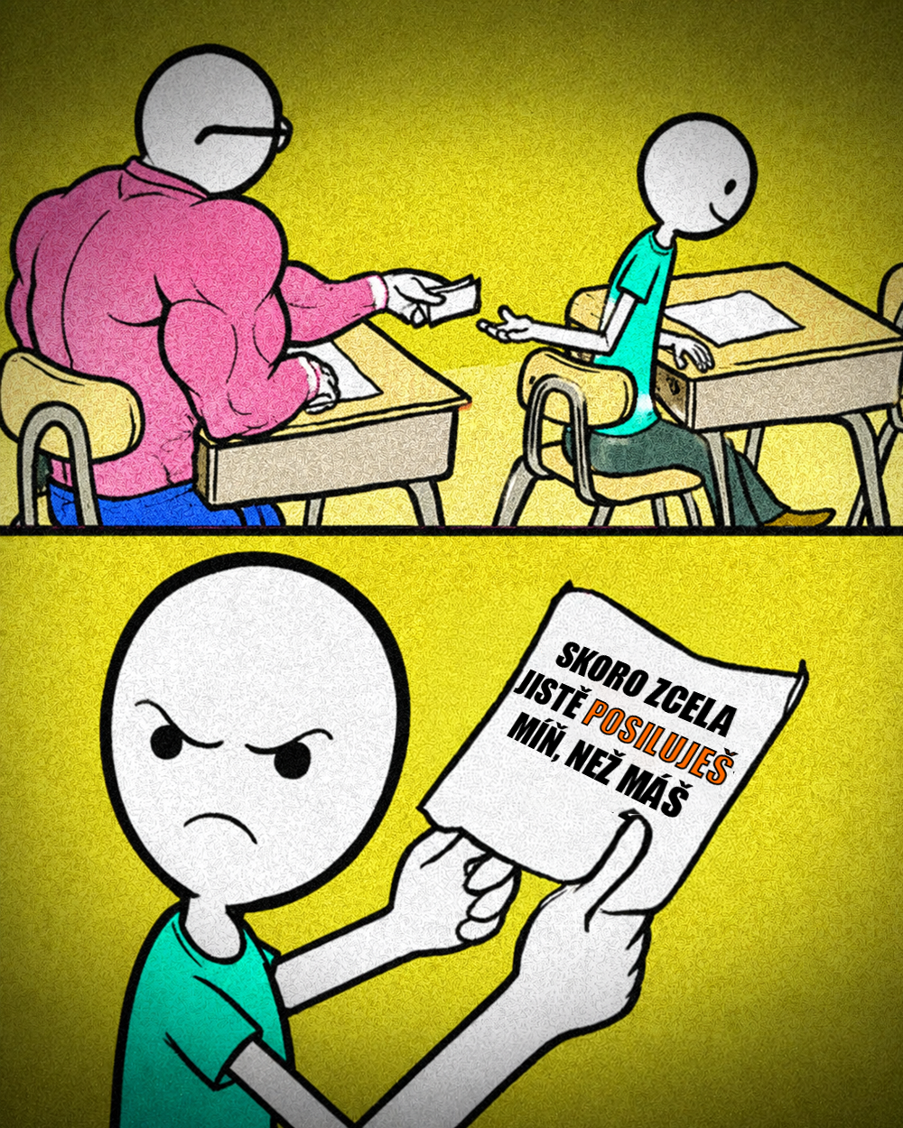 Cvičení, posilování. Zdroj: PBFComics, vlastní