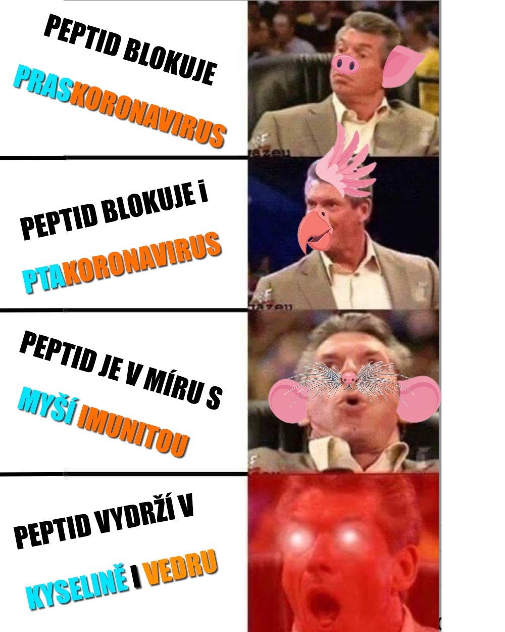 Prasečí koronavirus. Zdroj: Smackdown, WWE, Gemini, vlastní