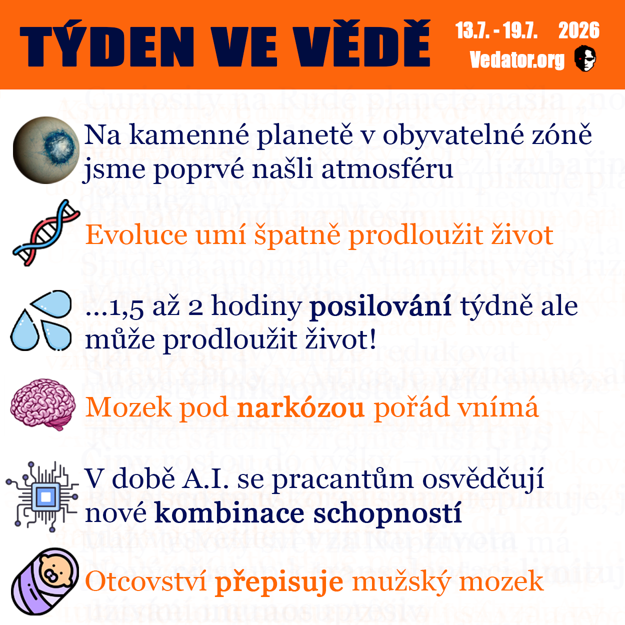 29. týden ve vědě roku 2026! Zdroj: CC BY, Apple, vlastní
