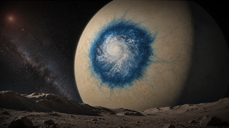 Exoplaneta LHS 1140 b. Zdroj: NASA/OpenAI