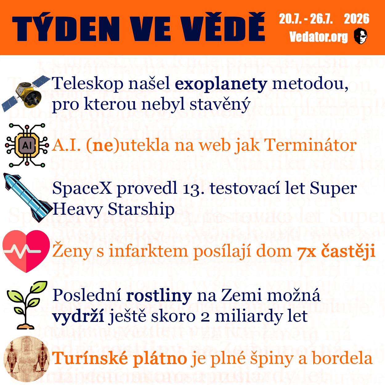 30. týden ve vědě roku 2026! Zdroj: CC BY, Apple, vlastní