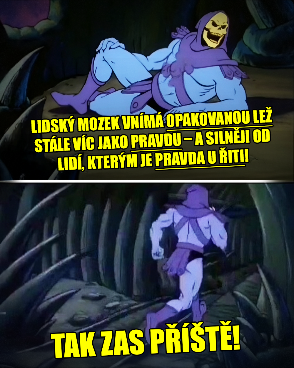 Lež, pravda, bullshit, bulšit, dezinformace, misinfo. Zdroj: Mattel