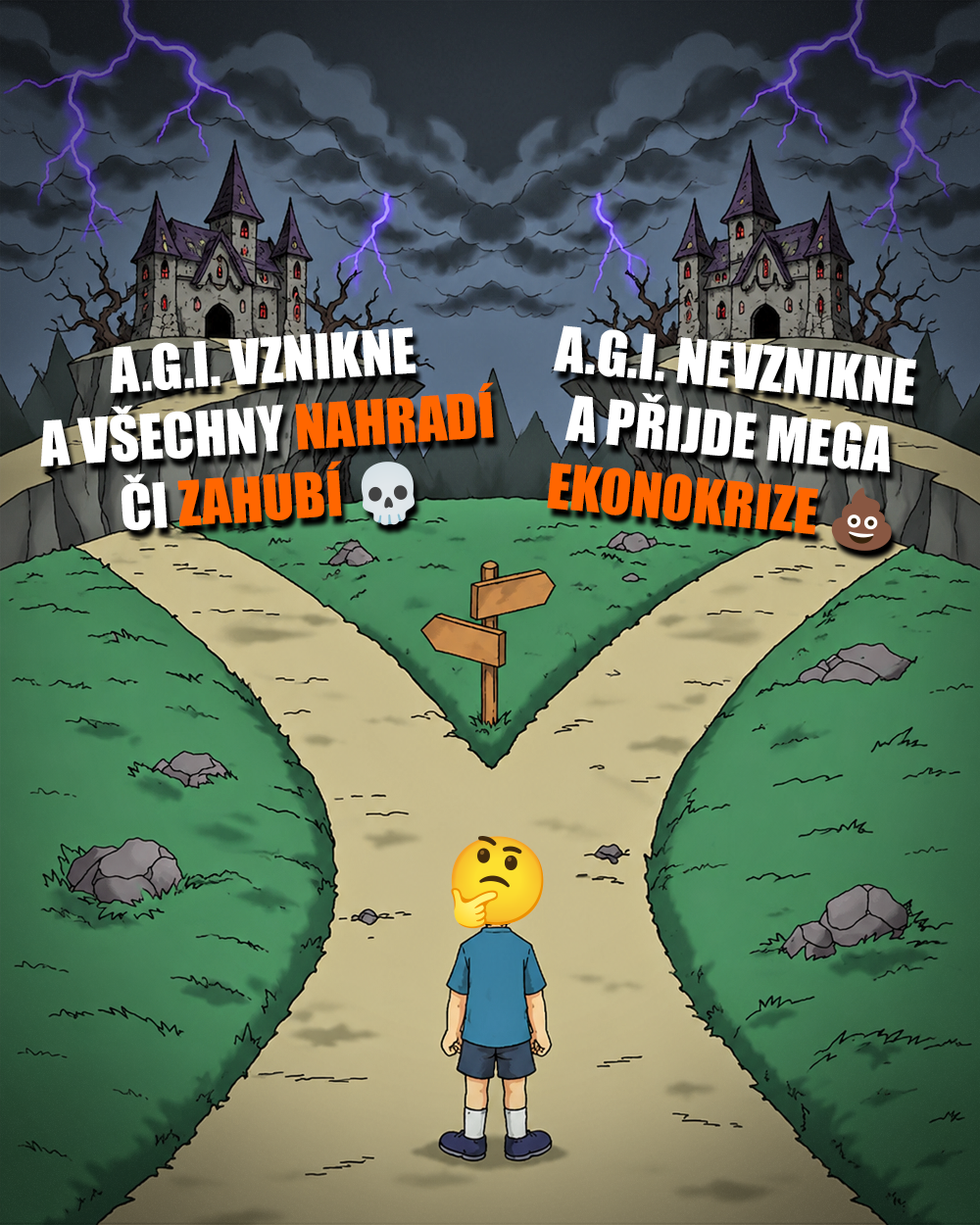 Umělá inteligence, AI, trh, ekonomická krize, AGI. Zdroj: Vlastní