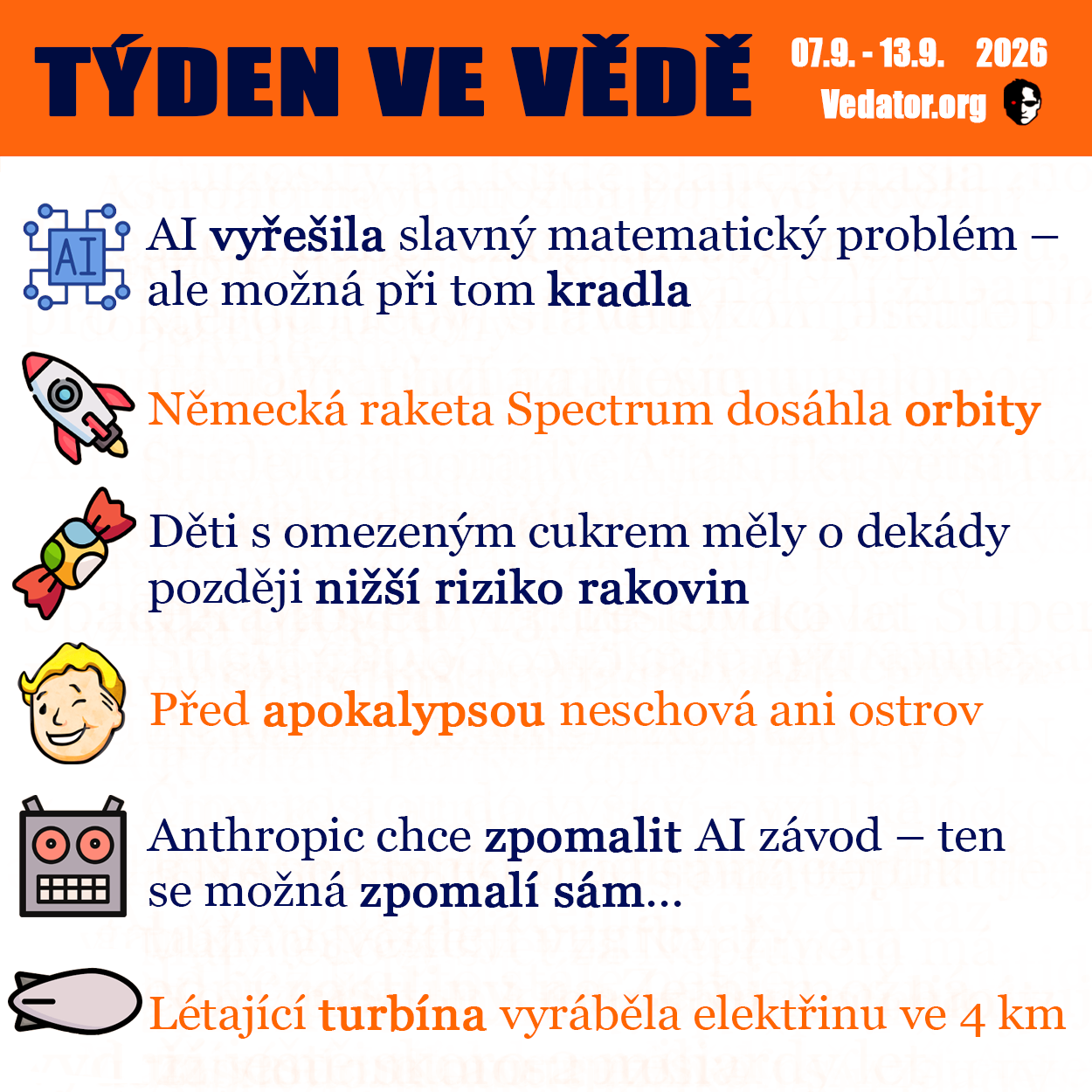 37. týden ve vědě roku 2026! Zdroj: CC BY, Apple, vlastní