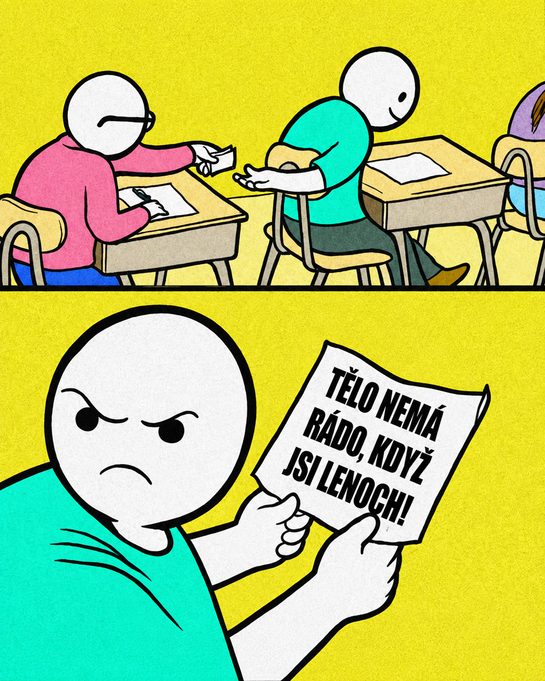 Cvičení. Zdroj: PBFComics, vlastní