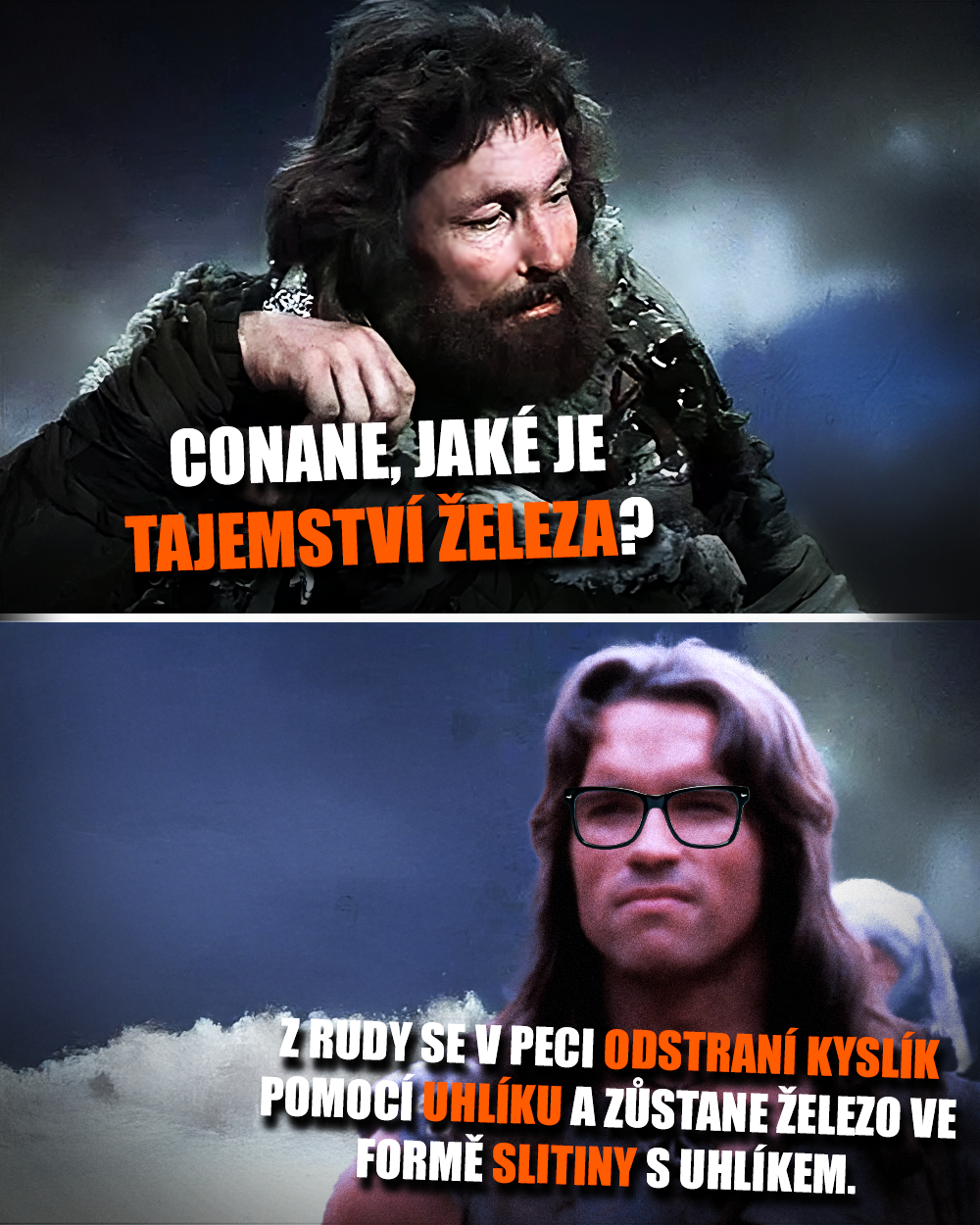 Železo, doba železná, starověk, Conan, Barbar Conan, železná ruda. Zdroj: Universal, vlastní