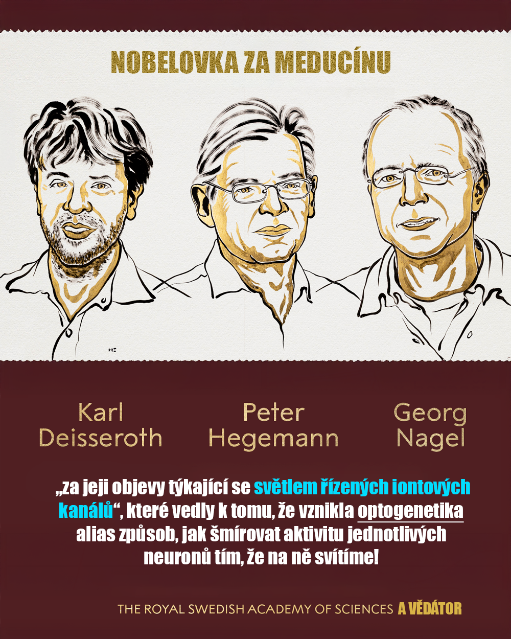 Nobelovka za medicínu 2026! Zdroj: Švédská královská akademie/vlastní